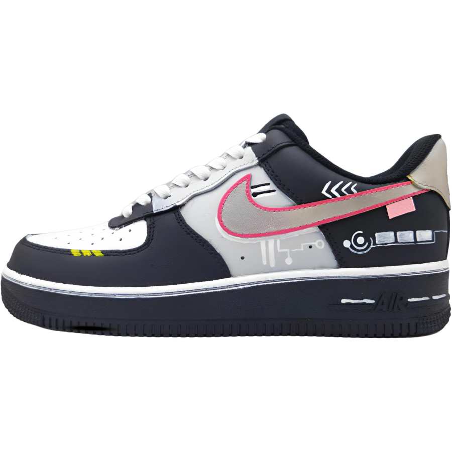 Nike Nike Air Force 1 Cyber Technology Abrasion Resistant Low top Skateboard Shoes Unisex Black Gray