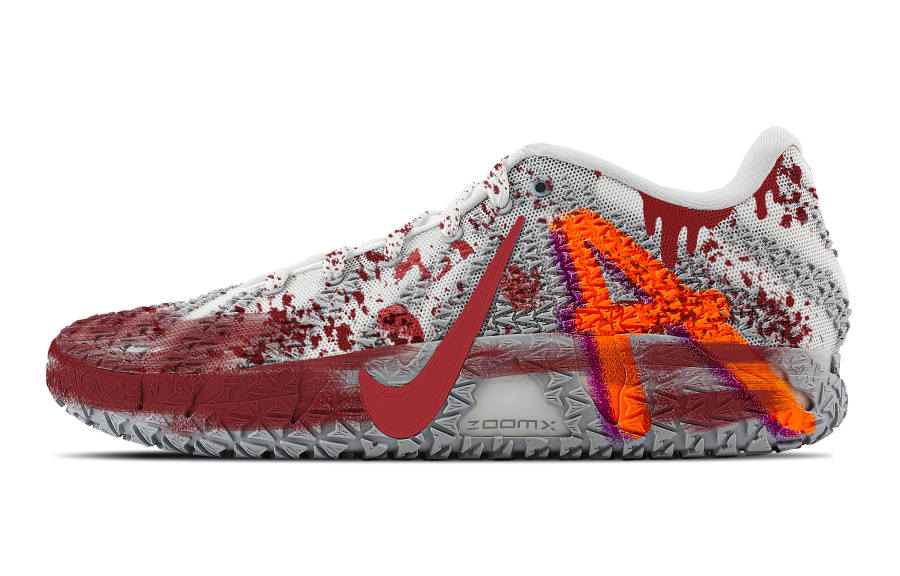 Nike Nike Ja Morant 3 Scene Of The Crime 2 Abrasion Resistant Low top Basketball Shoes Unisex Gray Red