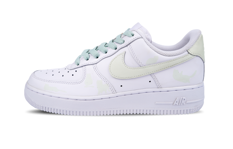 Nike Nike Air Force 1 Slip Resistant Low top Skateboard Shoes Unisex White Blue Green