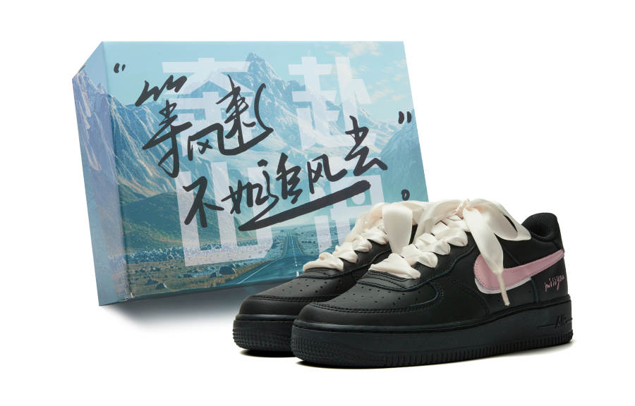 Nike Nike Air Force 1 Low top Skateboard Shoes Women's Black Pink