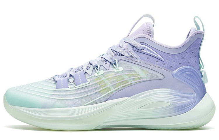 XTEP Light Feather 3rd Basketball Shoes Men's Low Top Taro Paste Purple/Foam Green