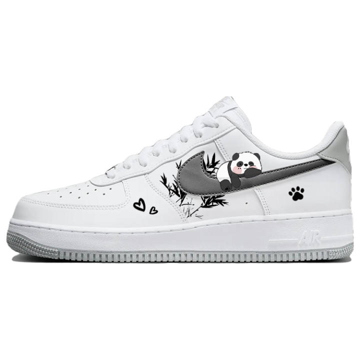 Nike Nike Air Force 1 Slip Resistant Abrasion Resistant Low top Skateboard Shoes Men's Gray White