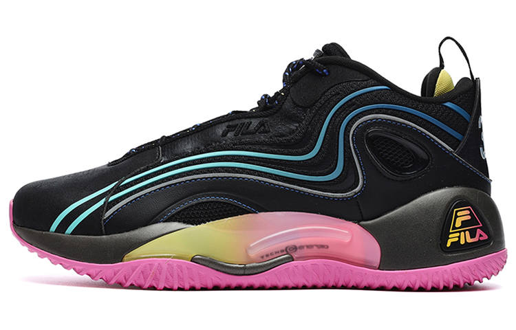 FILA FUSION BALLER Textile, Synthetic Leather Low top Vintage Basketball Shoes Women's Black Purple