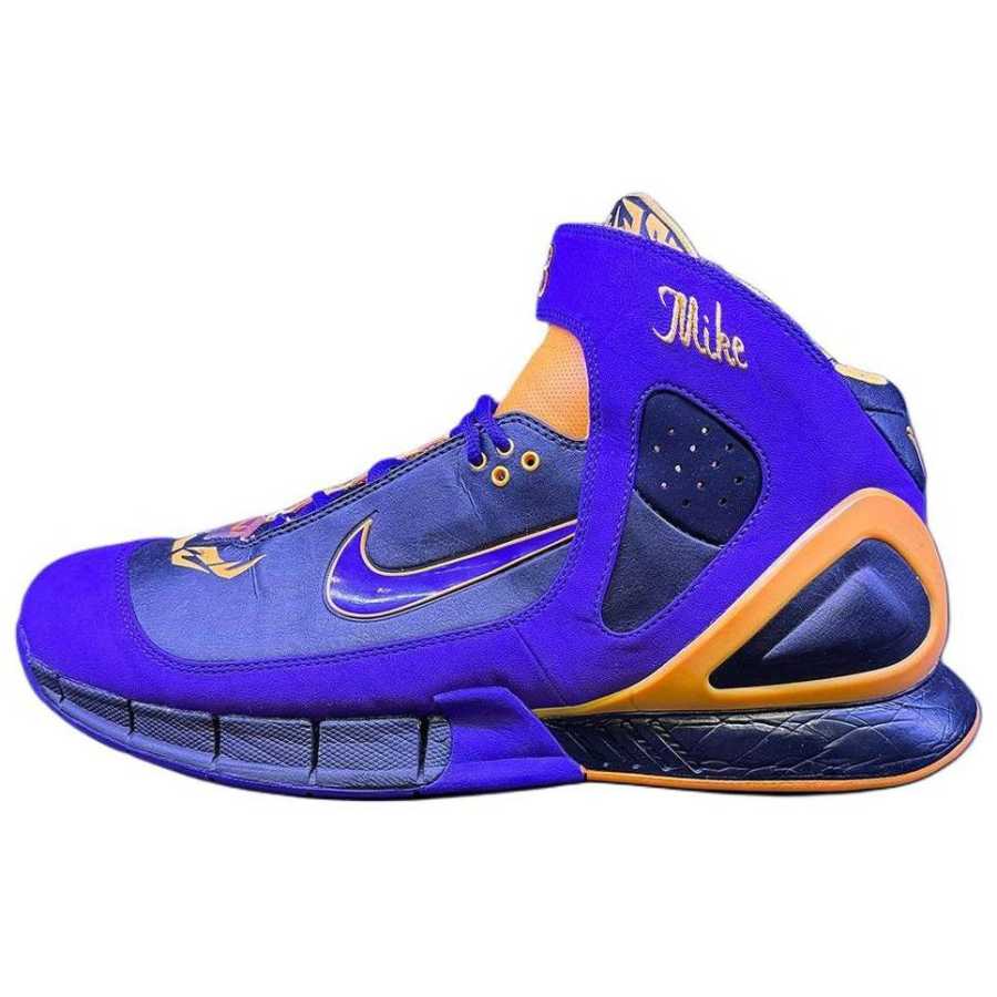 Nike Nike Air Huarache Slip Resistant Abrasion Resistant Mid top Basketball Shoes Unisex Blue Purple