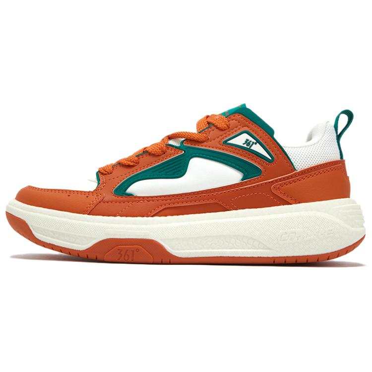 361° Slip Resistant Abrasion Resistant Mid top Skateboard Shoes Women's Orange White Green