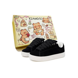 XIANGSU Vintage Fashion Street Microfiber Leather Low top Skateboard Shoes Women's