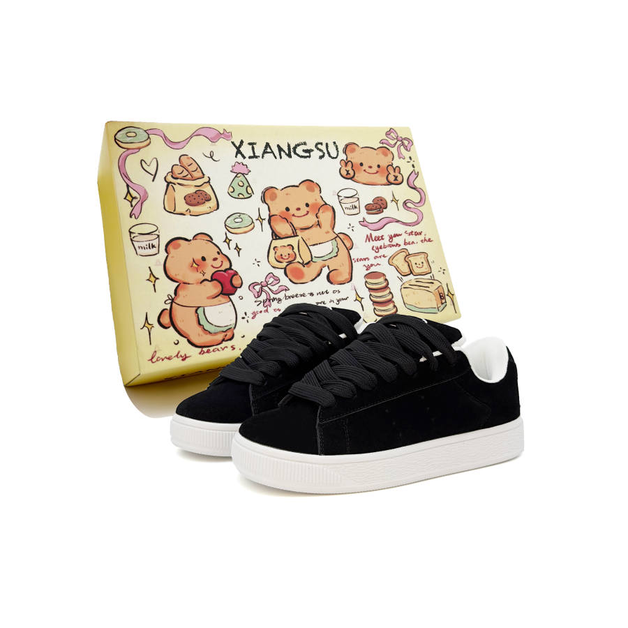 XIANGSU Vintage Fashion Street Microfiber Leather Low top Skateboard Shoes Women's