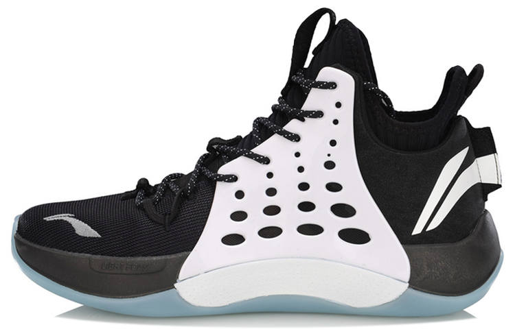 Li-Ning Li Ning SONIC 7 Fabric Abrasion Resistant Breathable Mid top Basketball Shoes Men's Black White