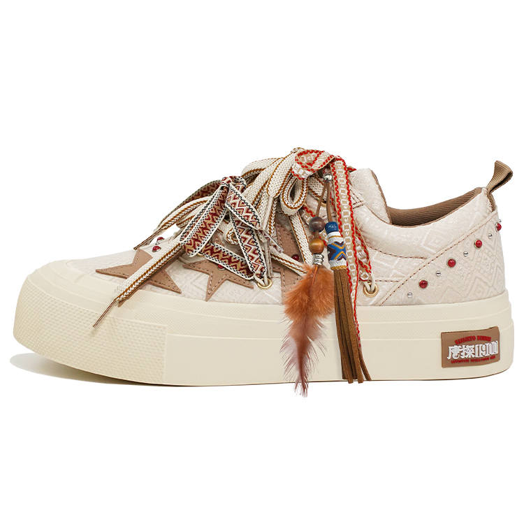 KAALIXTO 'TANGTAN1900' x KAALIXTO Slip Resistant Abrasion Resistant Low top Canvas Shoes Unisex Ecru