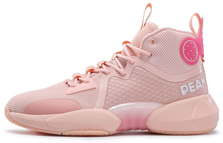 PEAK Fengji Basketball Shoes Men's High Top Toffee Pink