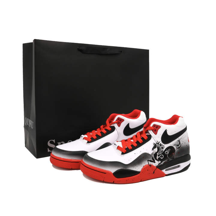 Nike Nike Flight Legacy Mid top Vintage Basketball Shoes Unisex White Red Black