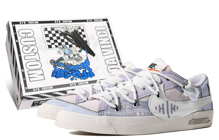 Nike Nike Blazer Low '77 Jumbo Low top Skateboard Shoes Women's Blue Purple White