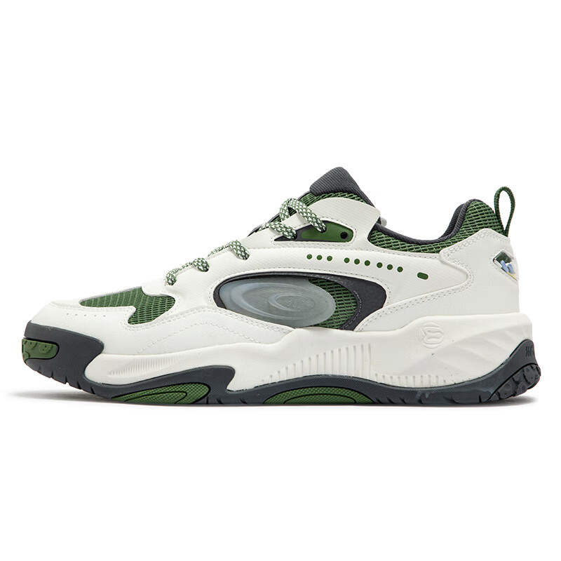 361° Jincheng Slip Resistant Abrasion Resistant Low top Skateboard Shoes Men's White Green