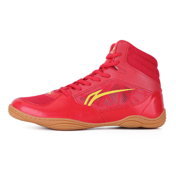 Li-Ning Li Ning Cushioning Slip Resistant Coverage Mid top Training Shoes Unisex Red Yellow