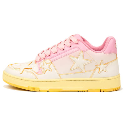 KAALIXTO Slip Resistant Abrasion Resistant Low top Skateboard Shoes Unisex Pink White