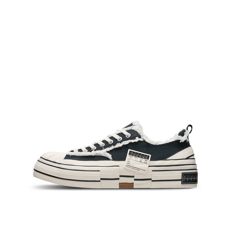 XVESSEL VESSEL Classic Shell Head Low top Canvas Shoes Unisex Black
