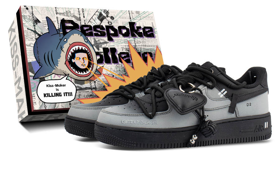 Nike Nike Air Force 1 Slip Resistant Low top Skateboard Shoes Unisex Black Gray