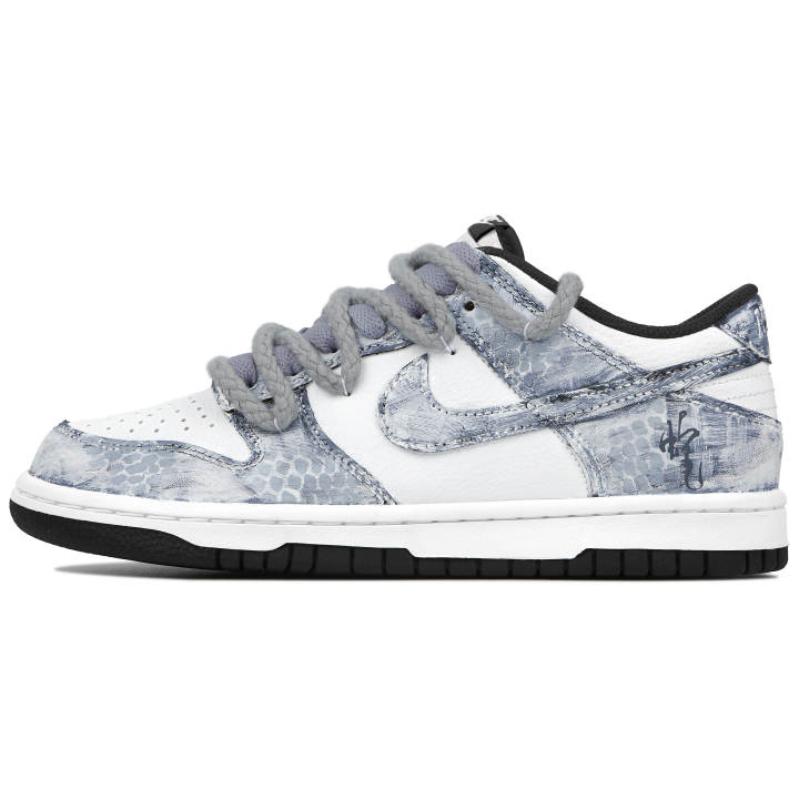 Nike Nike Dunk Abrasion Resistant Low top Skateboard Shoes Men's Blue