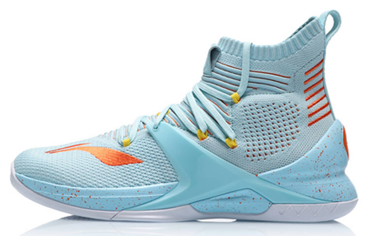 Li-Ning Li Ning Blockade Cushioning Slip Resistant Abrasion Resistant High top Basketball Shoes Men's Blue