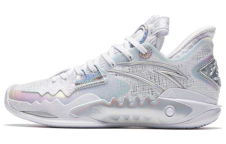 Anta Shock Wave 5 Heritage Low top Slip Resistant Abrasion Resistant Basketball Shoes Women's Gray Silver