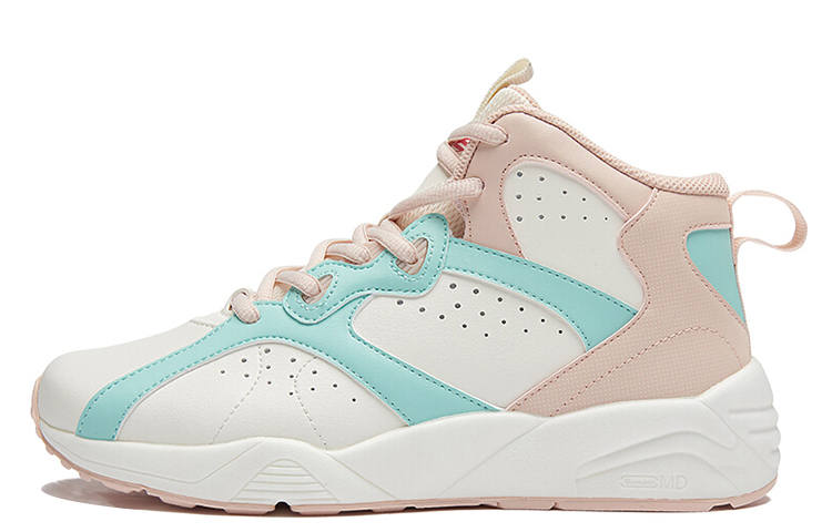361° QU!KFOAM Mesh, Synthetic Leather Abrasion Resistant Breathable Mid top Basketball Shoes Women's White Pink