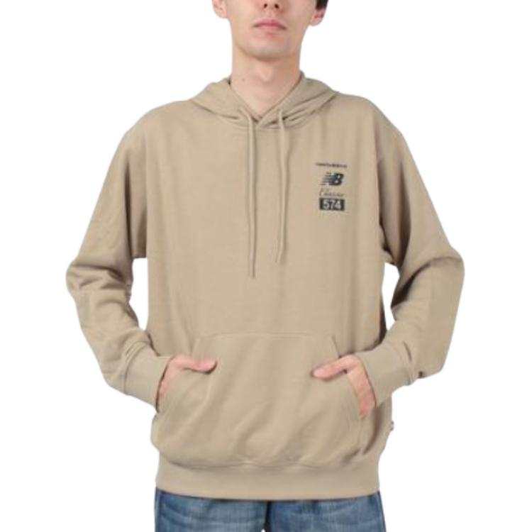 New Balance New Balance Sweatshirts Men's Sandy Beige Hooded Moderate