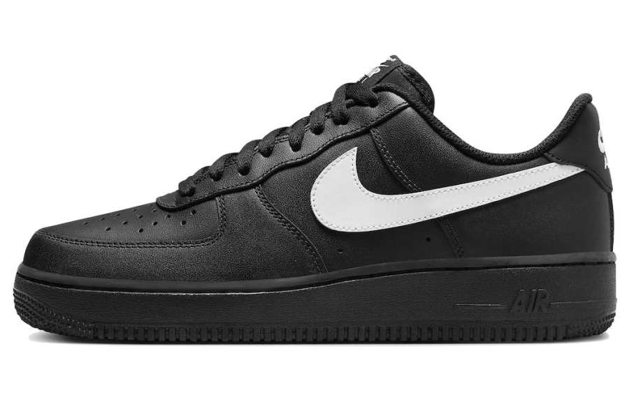 Nike Nike Air Force 1 Cow Split Leather Cushioning Abrasion Resistant Low top Skateboard Shoes Unisex Black White