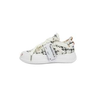 SMILEREPUBLIC Open Ended Smiling Collection Plaid, Cheese Cat Low top Canvas Shoes Unisex Black White