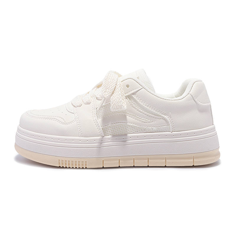 SHENLINSEN Abrasion Resistant Lightweight Wear resistant And Lightweight Low top Skateboard Shoes Women's Beige