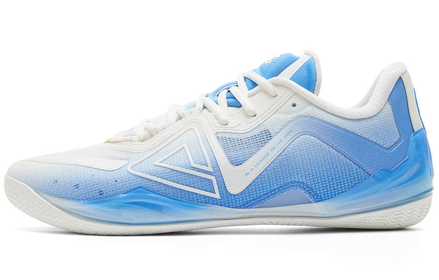 PEAK Cushioning Slip Resistant Abrasion Resistant Low top Basketball Shoes Men's Milk White Blue