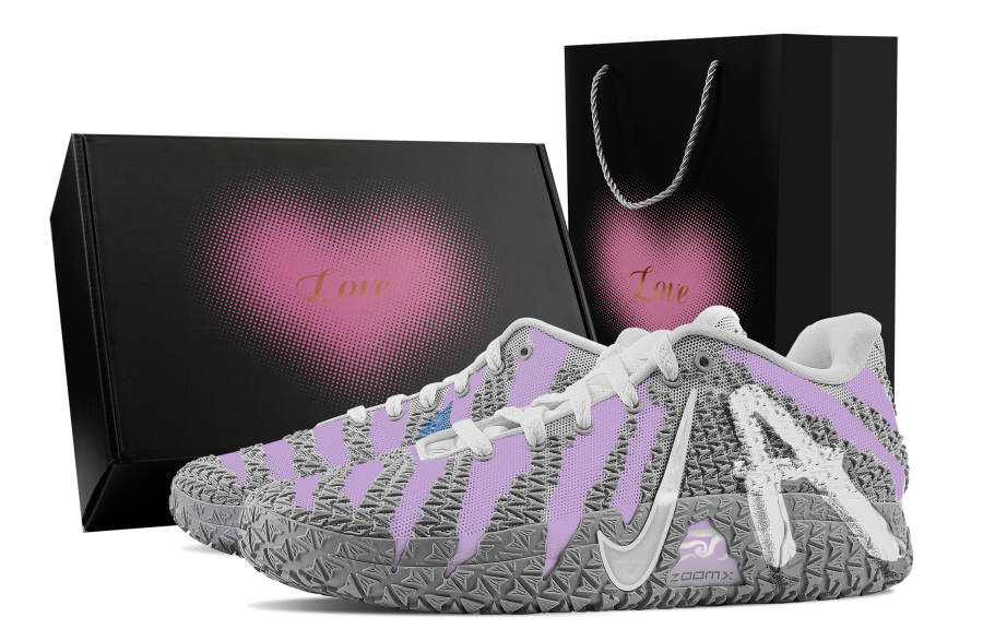 Nike Nike Ja Morant 3 Phantom, Heart Box Abrasion Resistant Low top Basketball Shoes Unisex Gray Purple