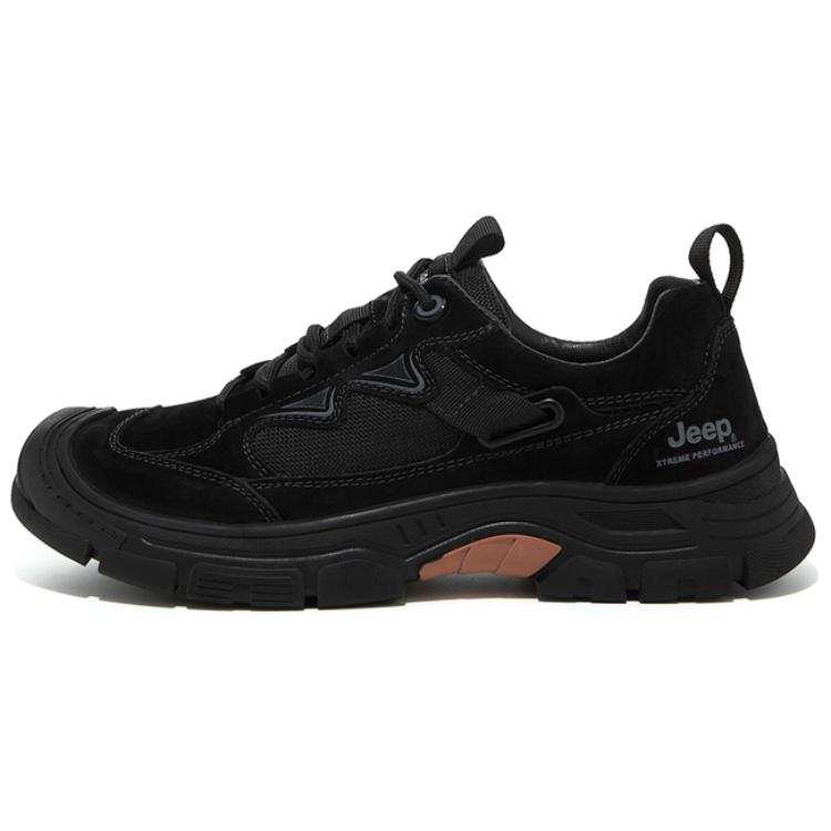 Jeep Comfortable And Breathable Jeep Abrasion Resistant Low top Hiking Shoes Men's Black