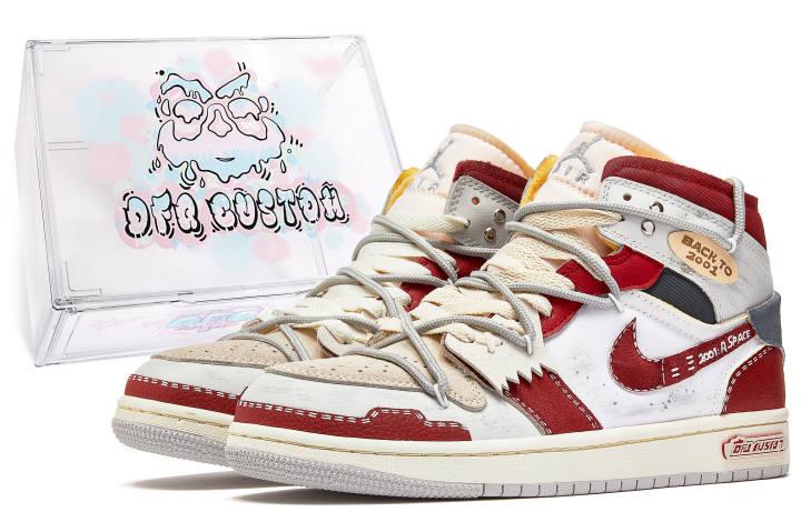Jordan Jordan Air Jordan 1 Da Vinci Custom, Box, Exploration Plan Cushioning Slip Resistant Cushioning Slip Resistant Mid top
