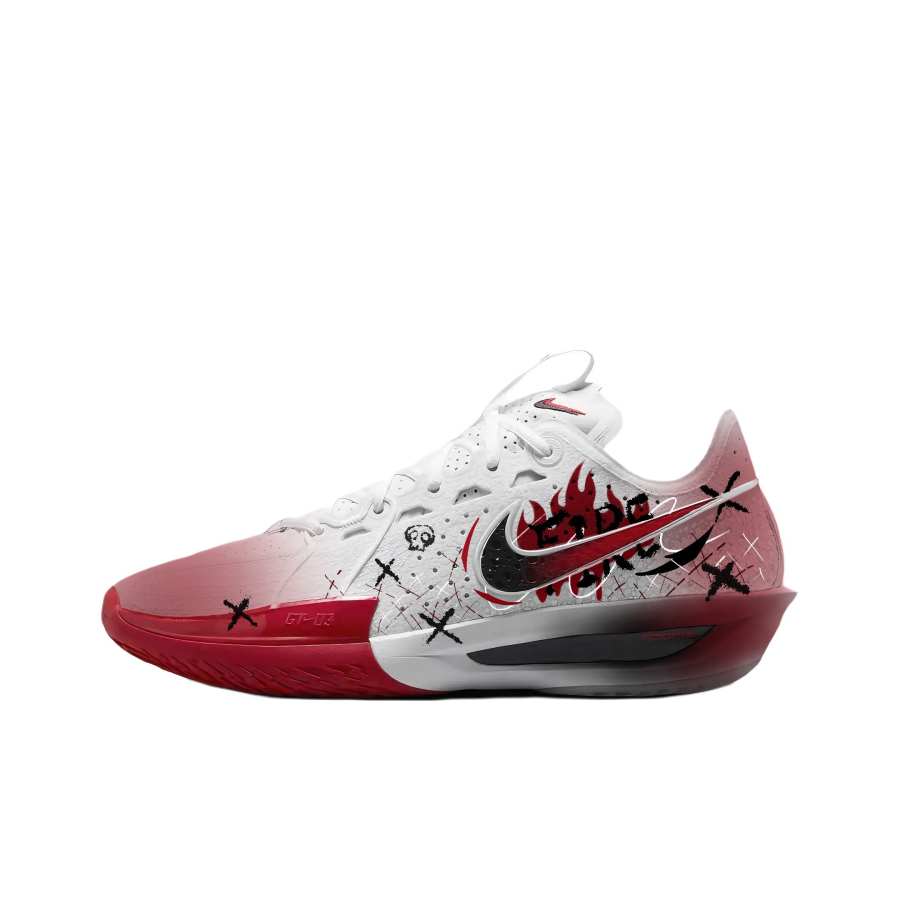 Nike Nike Air Zoom G.T. Cut3 Fiery Storm Abrasion Resistant Support Low top Basketball Shoes Unisex White Red