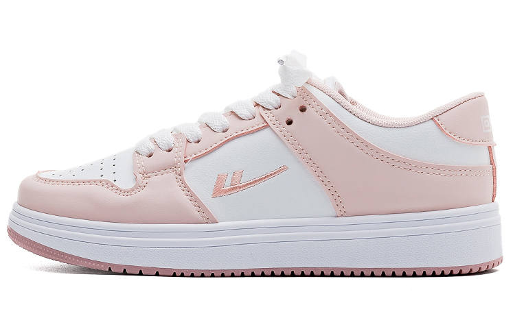 Warrior Synthetic Leather Lightweight Height Increasing Low top Skateboard Shoes Women's White Pink