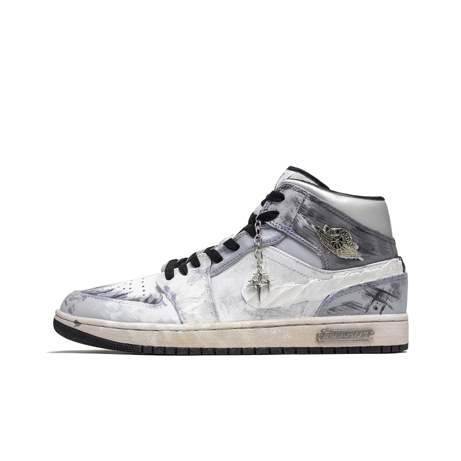 Jordan Jordan Air Jordan 1 ADCDAVINCI Custom, Blizzard Abrasion Resistant Breathable Abrasion Resistant Breathable Mid top