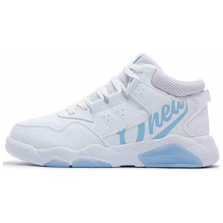 361° Slip Resistant Abrasion Resistant High top Skateboard Shoes Men's White Blue