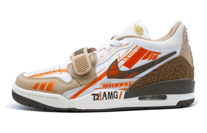 Jordan Jordan Legacy 312 Basketball Shoes Unisex Mid Top White Orange