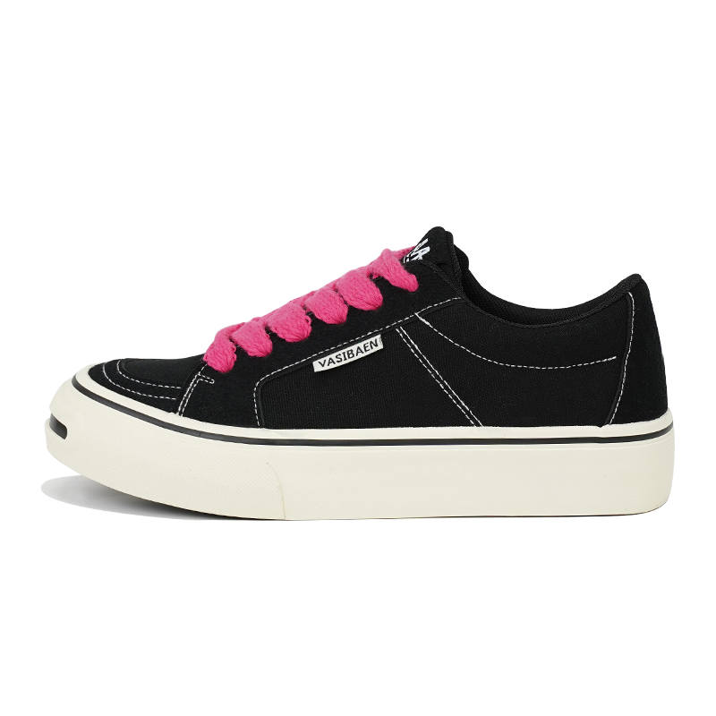 BURNING FLAME VASIBAEN x BURNING FLAME Abrasion Resistant Height Increasing Lightweight Low top Canvas Shoes Men's