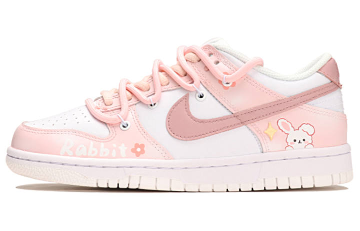 Nike Nike Dunk Low top Skateboard Shoes GS Pink White