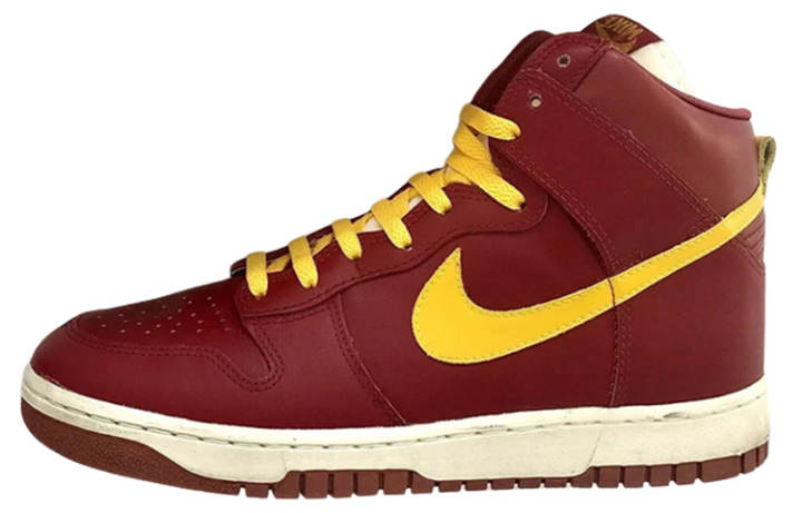 Nike Nike Dunk High Non Slip And Waterproof High top Skateboard Shoes Men's Red Yellow