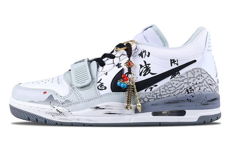 Jordan Jordan Legacy 312 Ink And Brush Landscape Abrasion Resistant Abrasion Resistant Low top Skateboard Shoes Men's White