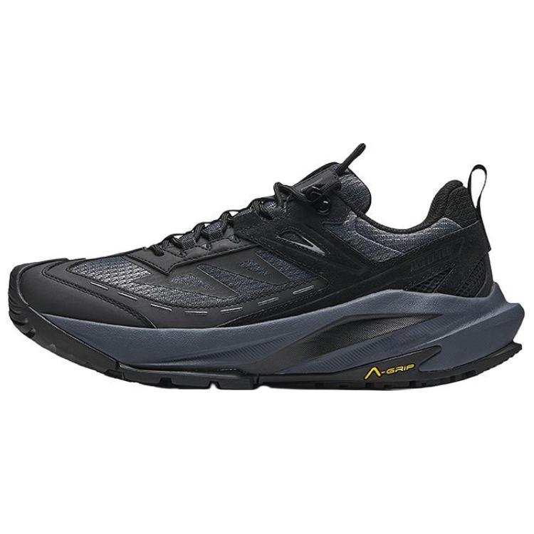 Anta Tracker Textile, Synthetic Leather Slip Resistant Abrasion Resistant Low top Mountaineering Shoes Men's Black