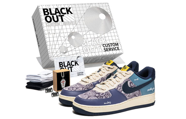 Nike Nike Air Force 1 Low top Skateboard Shoes Men's Blue Purple