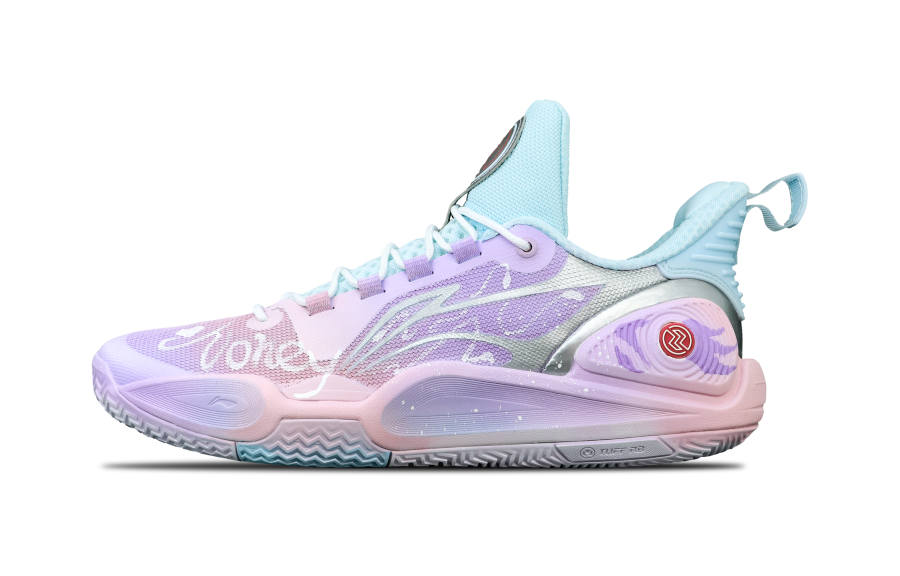Li-Ning Li Ning Speed 9 Slip Resistant And Abrasion Resistant Coverage Low top Basketball Shoes Men's Pink, Blue