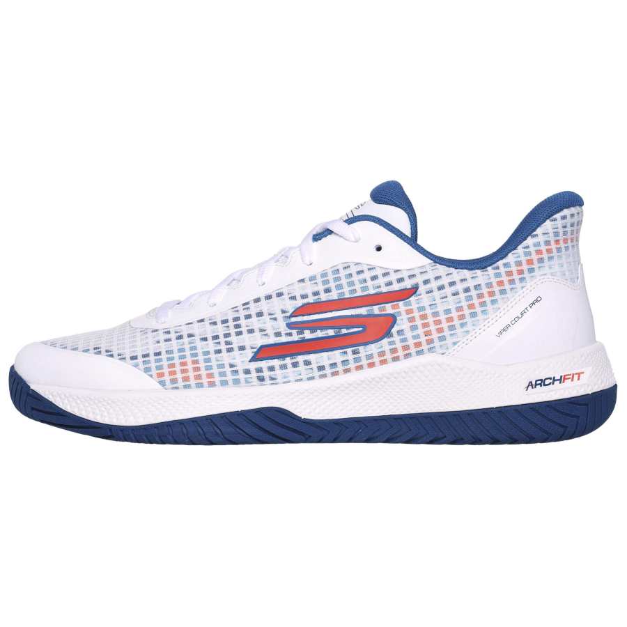 Skechers Viper Court Pro Low top Training Shoes Men's White Blue