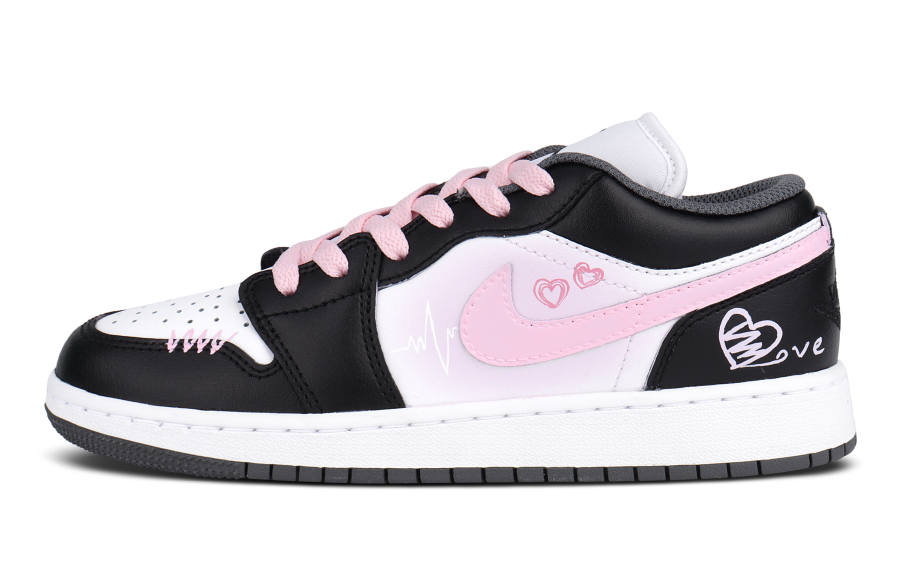 Jordan Jordan Air Jordan 1 Abrasion Resistant Low top Basketball Shoes Women's Black Pink