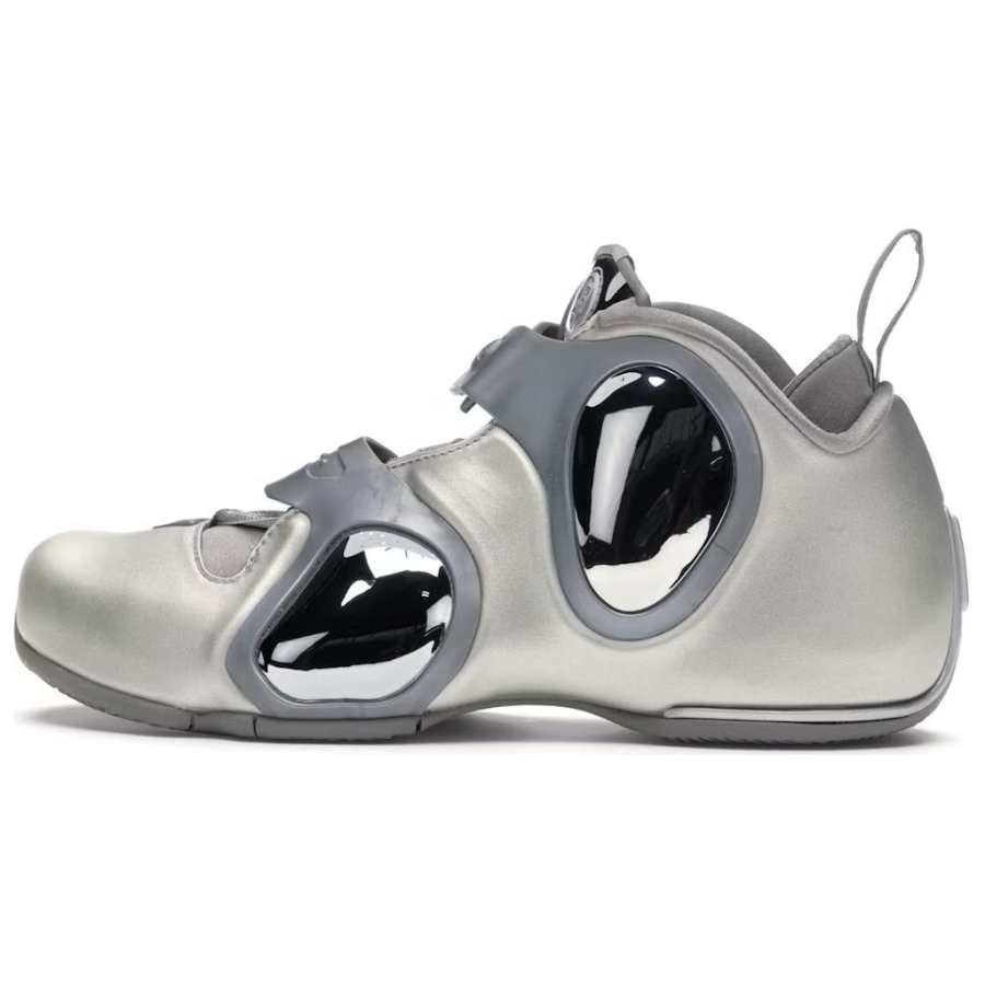 Nike Nike Air Ultraposite Comfortable Slip Resistant Abrasion Resistant Mid top Basketball Shoes Unisex Silver