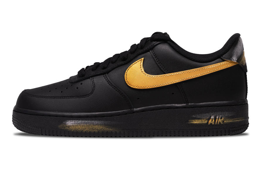 Nike Nike Air Force 1 Twenty Rebel Coverage Warm Anti-Slip And Wear-Resistant Low-Top Skateboard Shoes Unisex Black Yellow