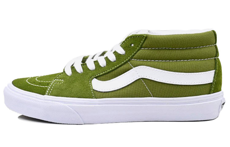 Vans SK8 Canvas Fashion Trend Cushioning Abrasion Resistant Lightweight Breathable Skateboard Shoes Unisex Army Green